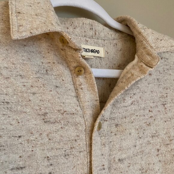 Rivet and Thread Oatmeal Half Button Top (Size Medium) - Picture 2 of 6